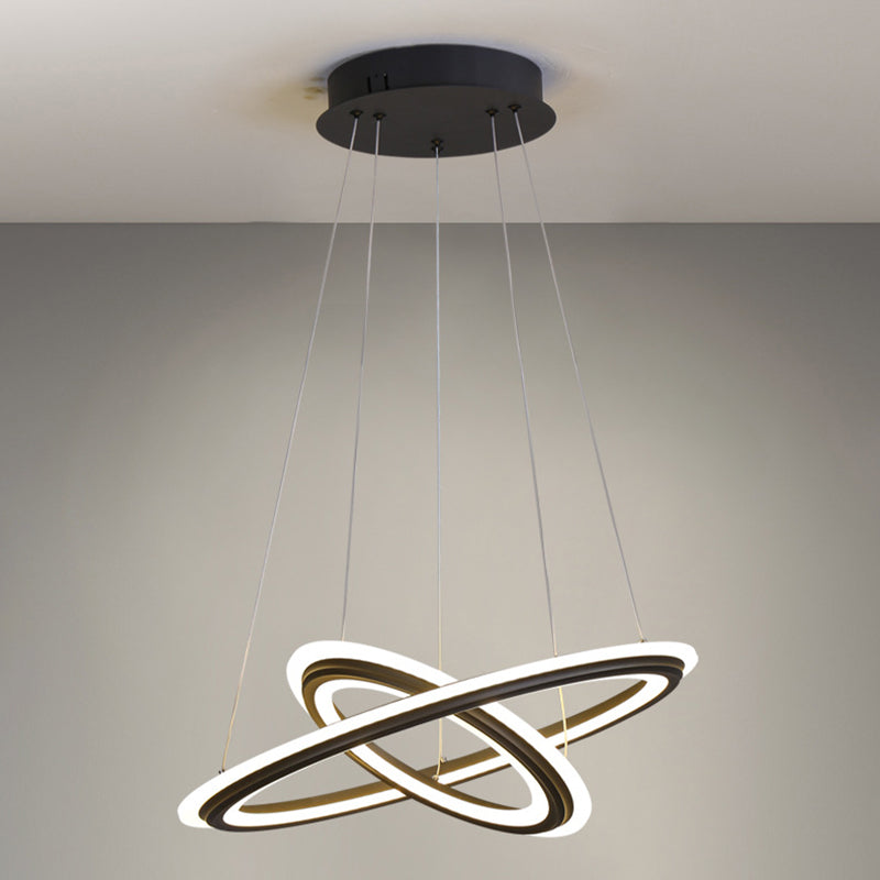 Fissature per illuminazione a più livelli di lampadario moderno lampada a sospensione a 3 luci con ombra acrilica