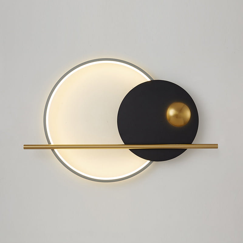 Mid-Century Artistic Sunrise Sconce Light Fixture Metal Living Room LED Wall Mounted Lamp