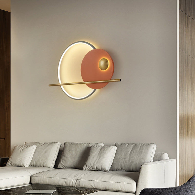 Mid-Century Artistic Sunrise Sconce Light Fixture Metal Living Room LED Wall Mounted Lamp