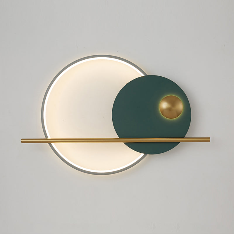 Mid-Century Artistic Sunrise Sconce Light Fixture Metal Living Room LED Wall Mounted Lamp