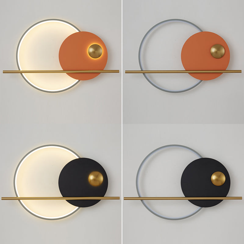 Mid-Century Artistic Sunrise Sconce Light Fixture Metal Living Room LED Wall Mounted Lamp