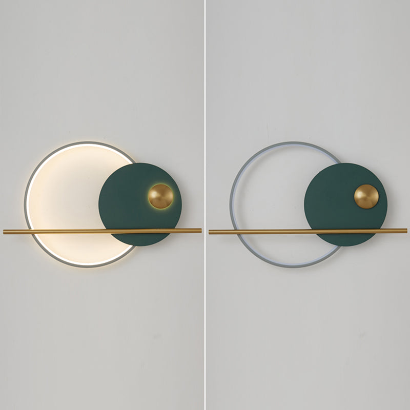 Mid-Century Artistic Sunrise Sconce Light Fixture Metal Living Room LED Wall Mounted Lamp