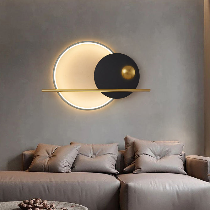 Mid-Century Artistic Sunrise Sconce Light Fixture Metal Living Room LED Wall Mounted Lamp