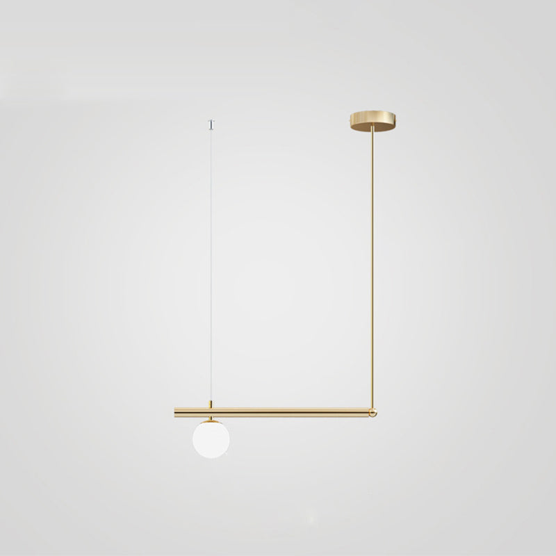 Globe Island Chandelier Lights Modern White Glass Pendant Lighting for Restaurant