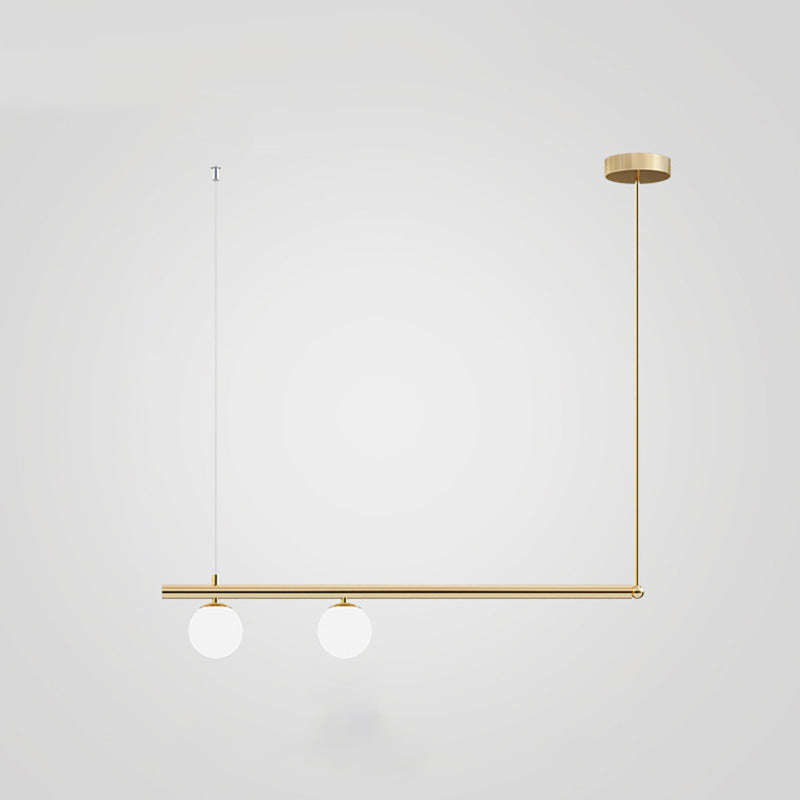 Globe Island Chandelier Lights Modern White Glass Pendant Lighting for Restaurant