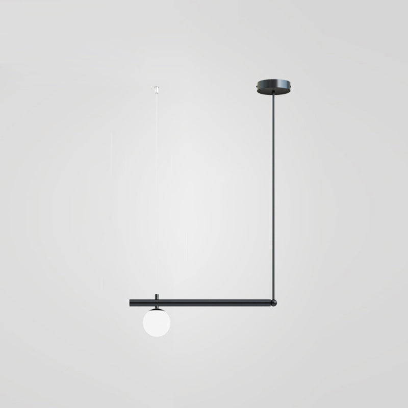 Globe Island Chandelier Lights Modern White Glass Pendant Lighting for Restaurant