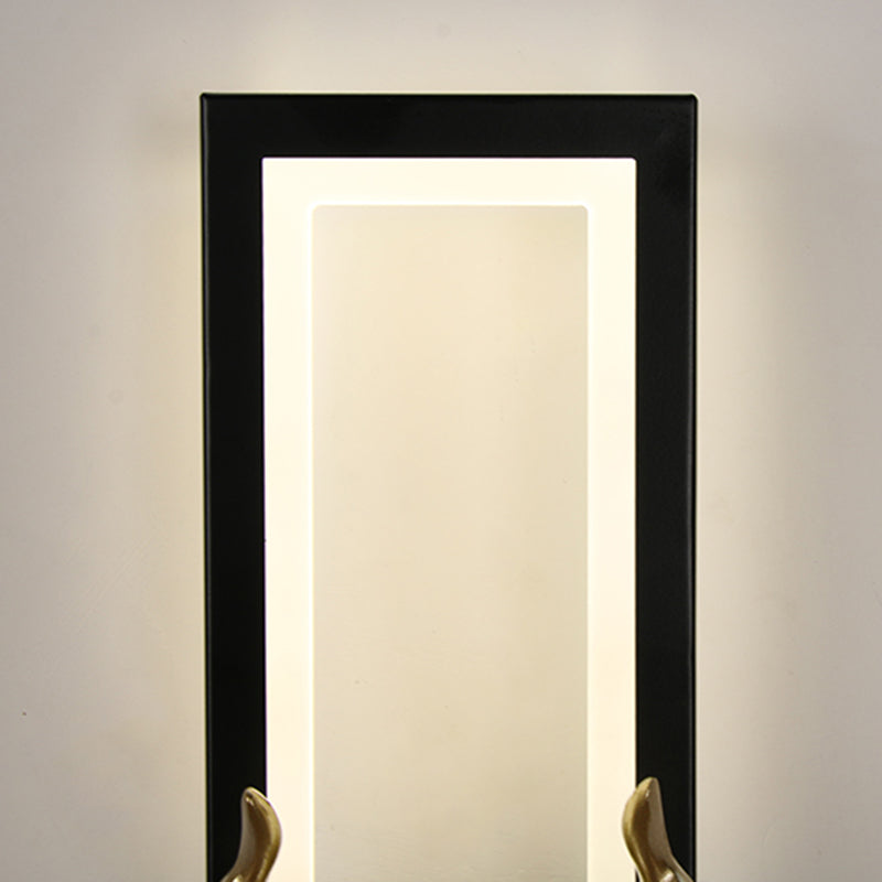 Lampada da parete per salotto in metallo Nordico in metallo a muro di cervo con tonalità rettangolare