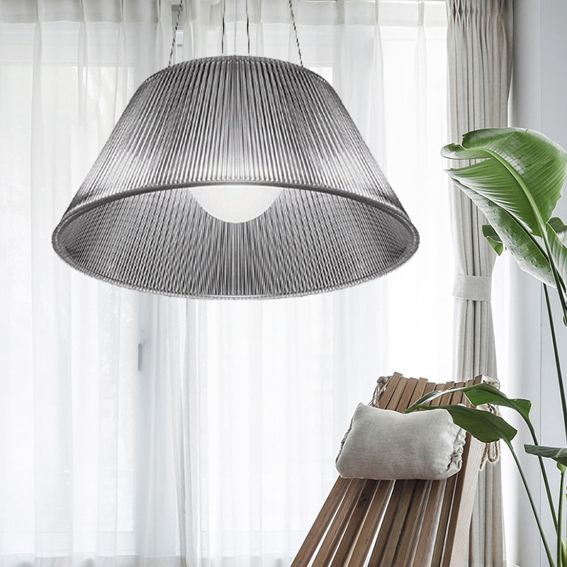 1 Light Restaurant Pendant Lamp Contemporary Hanging Ceiling Light with Cone Clear Glass Shade, 13"/19.5" Dia