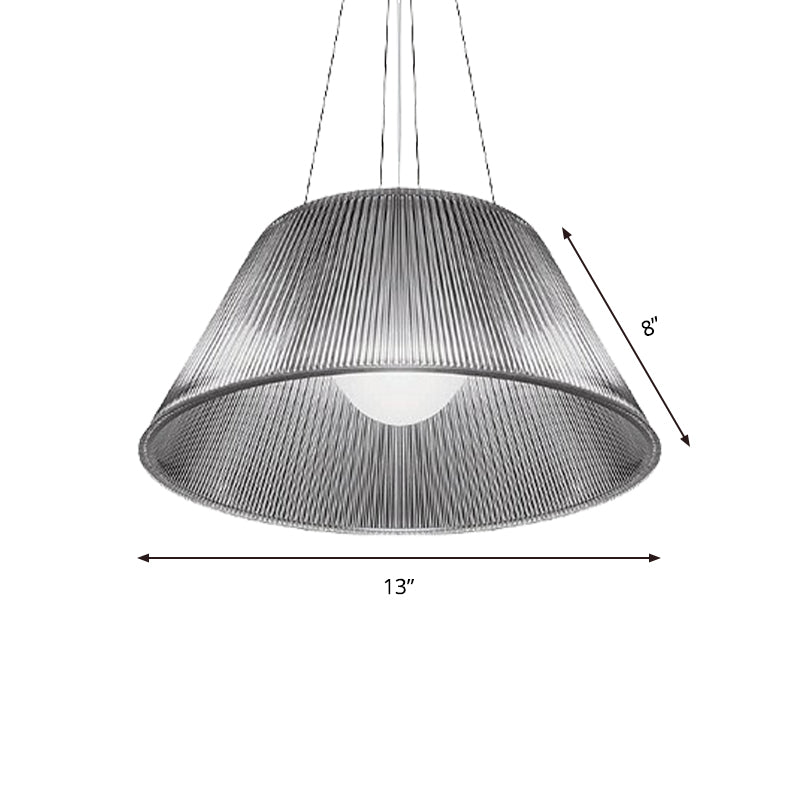 1 Light Restaurant Pendant Lamp Contemporary Hanging Ceiling Light with Cone Clear Glass Shade, 13"/19.5" Dia