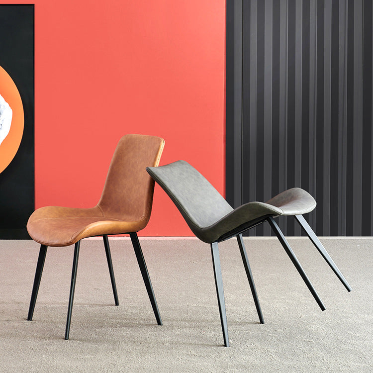 PU Leather Contemporary Restaurant Side Chair Parsons Multi-color Dining Chair