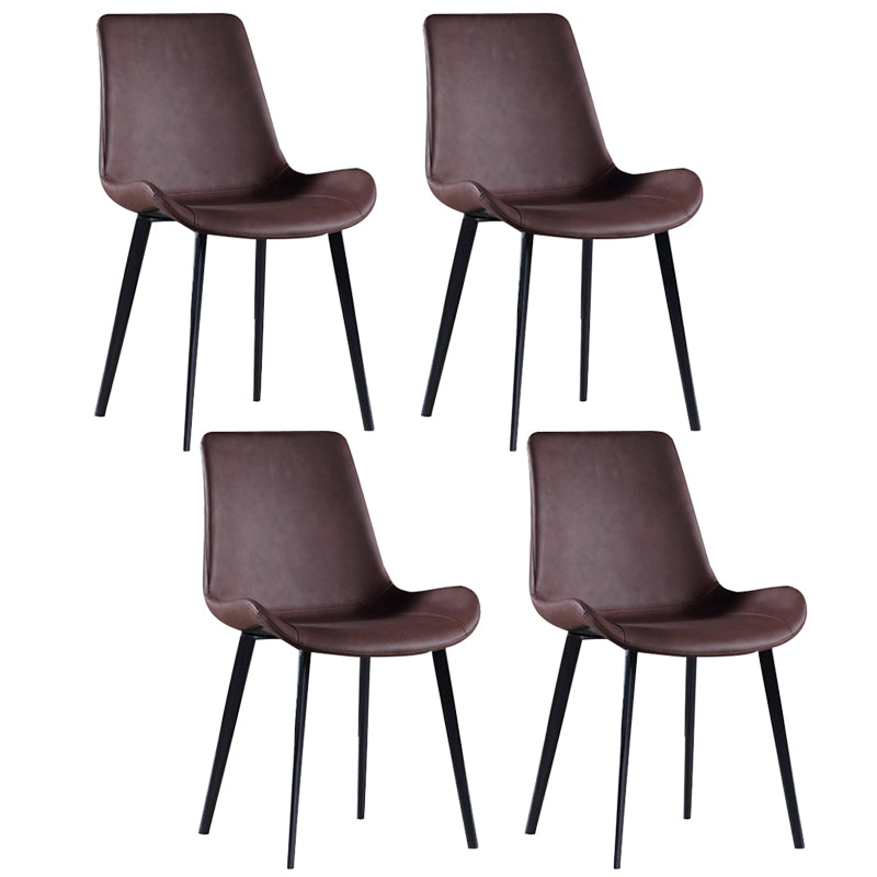 PU Leather Contemporary Restaurant Side Chair Parsons Multi-color Dining Chair