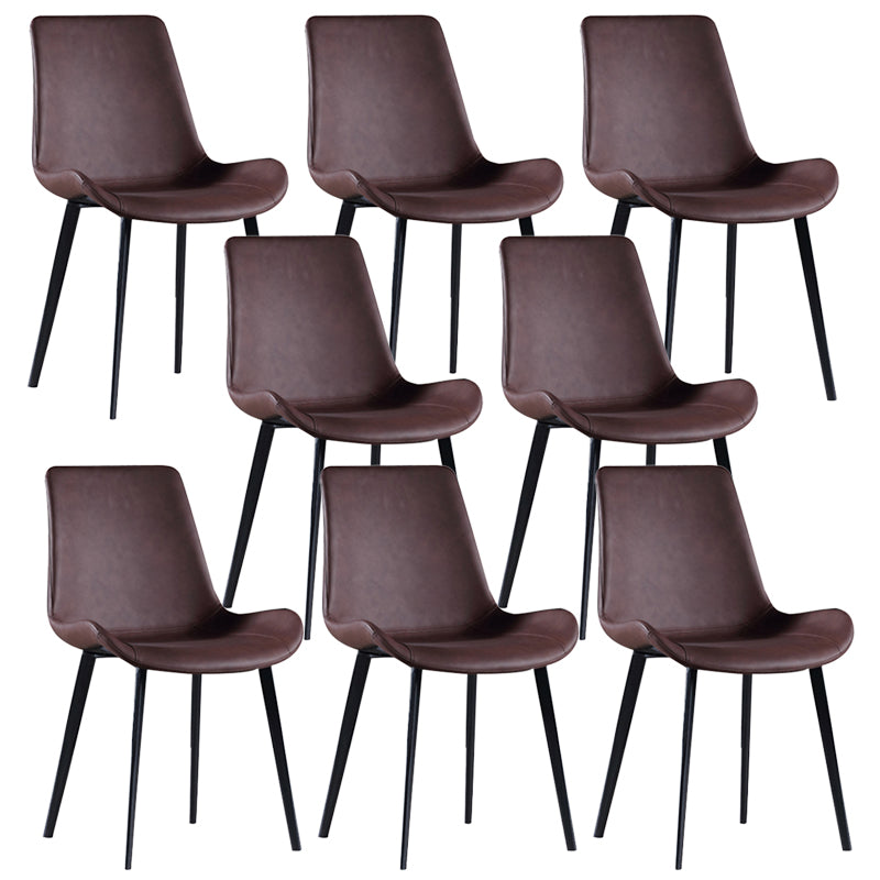PU Leather Contemporary Restaurant Side Chair Parsons Multi-color Dining Chair