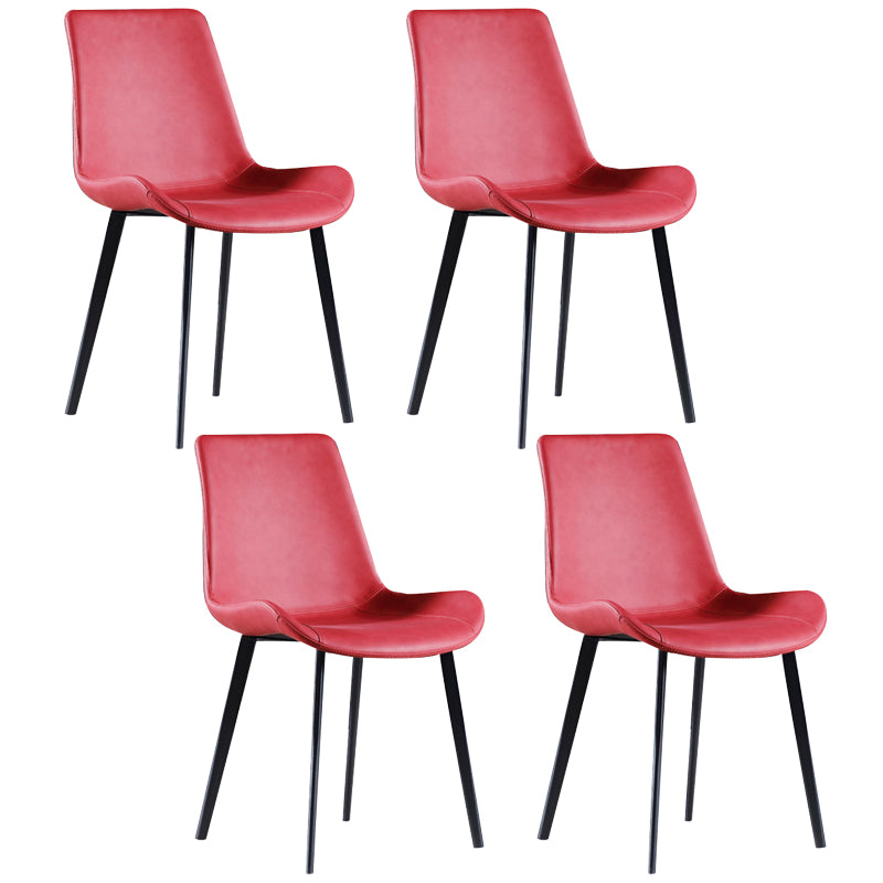 PU Leather Contemporary Restaurant Side Chair Parsons Multi-color Dining Chair