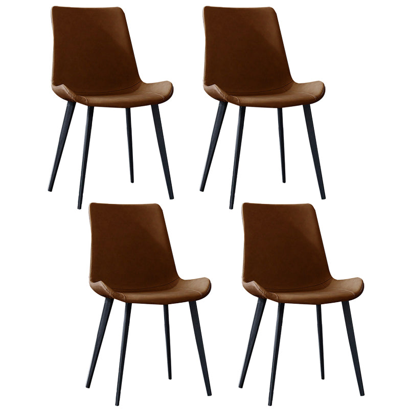 PU Leather Contemporary Restaurant Side Chair Parsons Multi-color Dining Chair