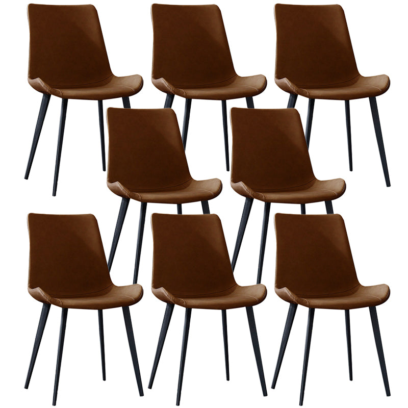 PU Leather Contemporary Restaurant Side Chair Parsons Multi-color Dining Chair