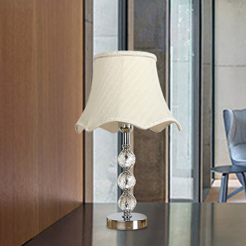 Pleine de chevet de salon festoné Light Crystal Crystal 1 Light Beige / Brown Light Light avec garniture tressée