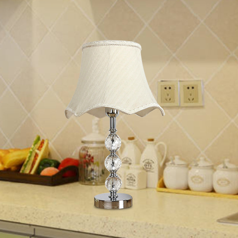 Pleine de chevet de salon festoné Light Crystal Crystal 1 Light Beige / Brown Light Light avec garniture tressée