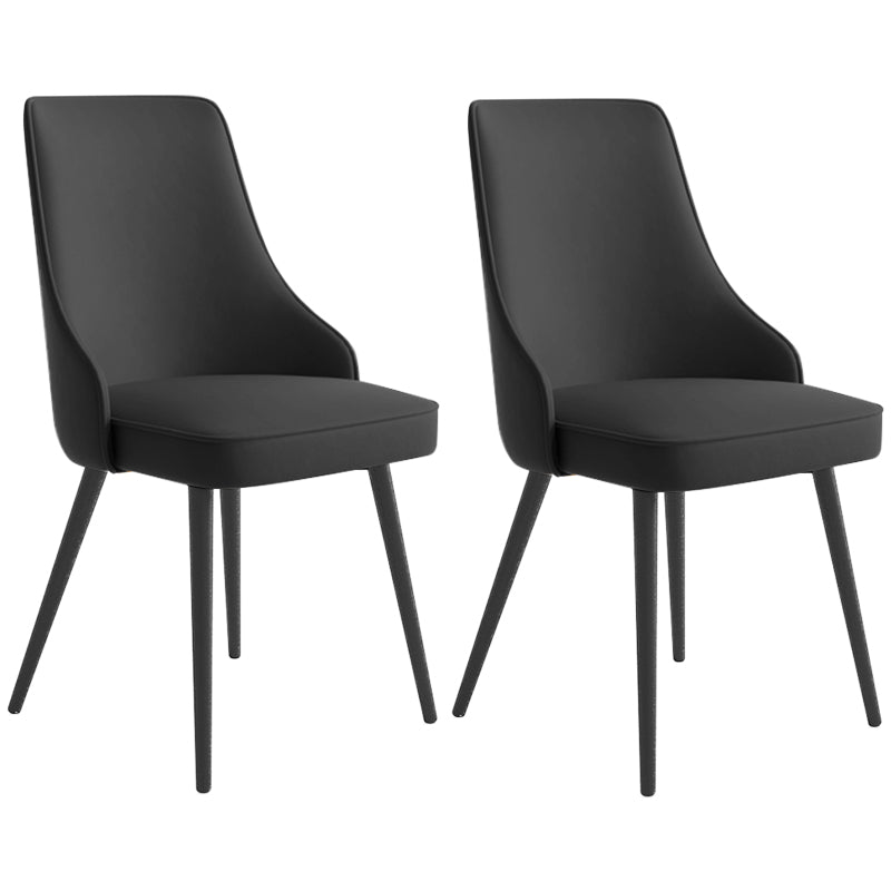 Silla de comedor contemporánea silla trasera sólida con 4 patas de metal para uso en el hogar