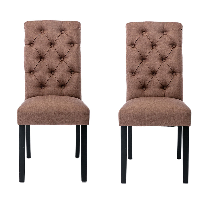 Modern Solid Back Kitchen Dining Side Chair with Black Wood Legs Dining Side Chair