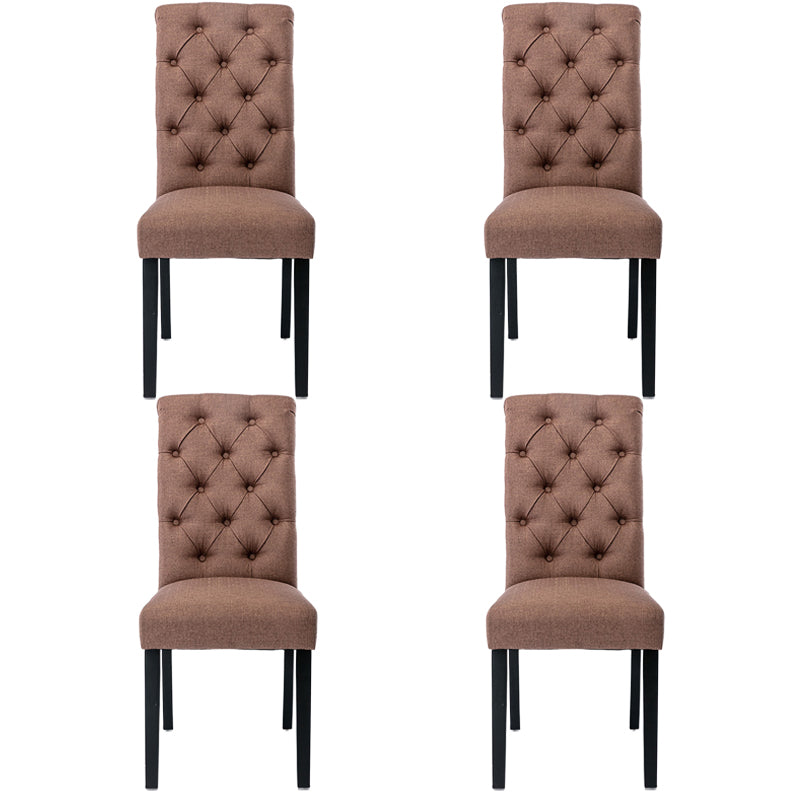 Modern Solid Back Kitchen Dining Side Chair with Black Wood Legs Dining Side Chair