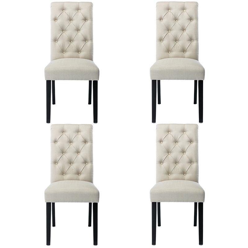 Modern Solid Back Kitchen Dining Side Chair with Black Wood Legs Dining Side Chair