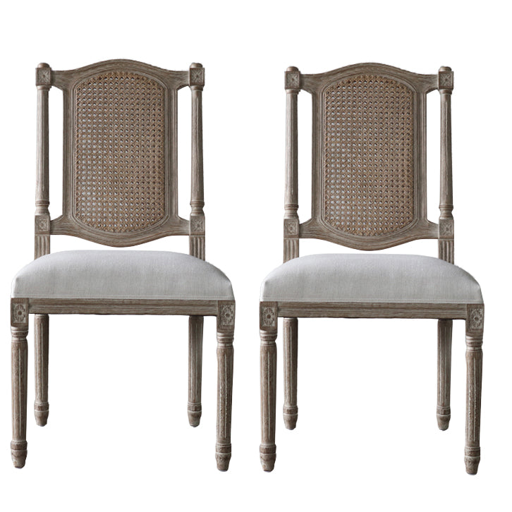 Style campagnard en bois massif dinant des chaises Matte Finish Canne Back dinant des chaises