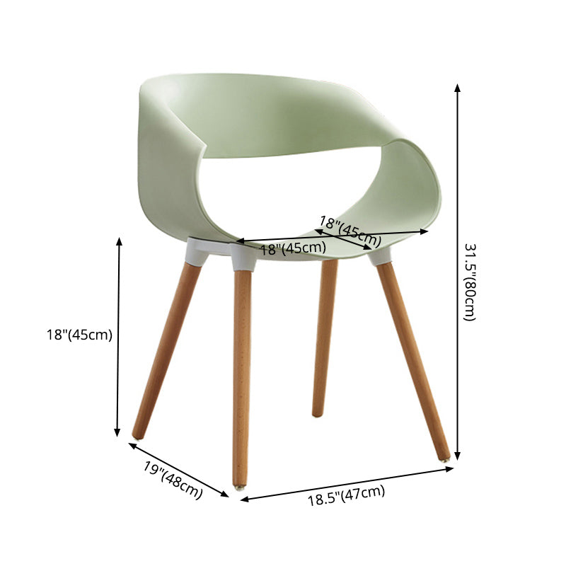 Chaises d'appoint de salle à manger en plastique Chaise d'intérieur et d'extérieur Glam de 18 po de large, chaise d'appoint à dossier ouvert