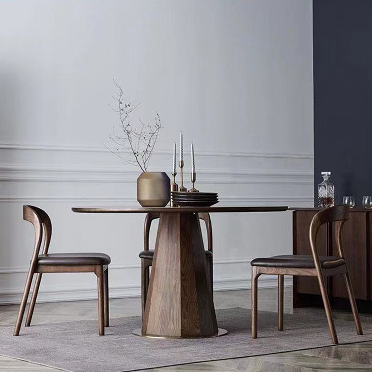 Farmhouse Style Wood Dining Side Chair Solid Back Armless Chair for Home Use