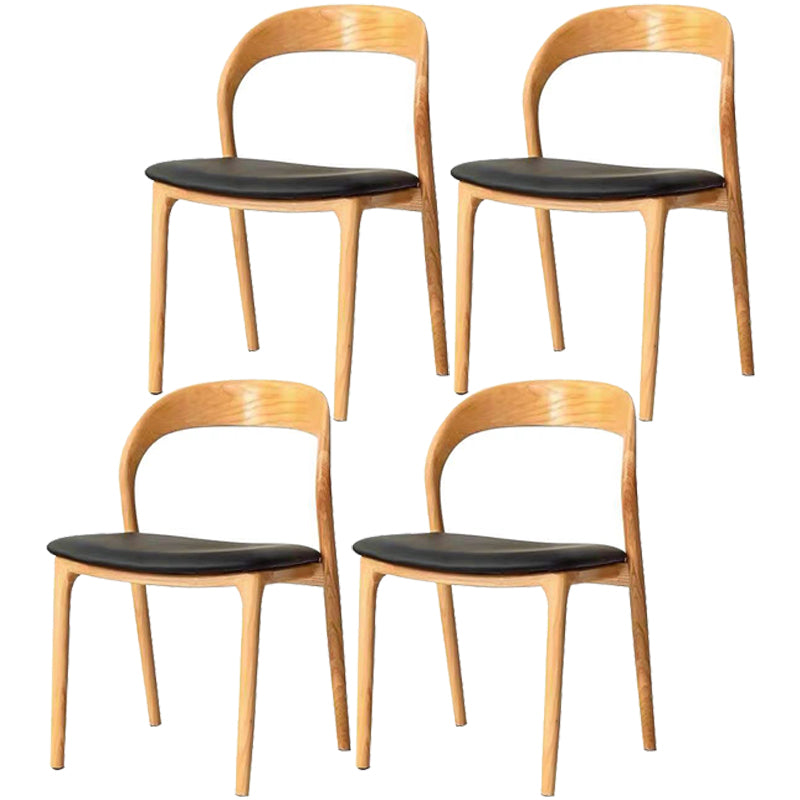Farmhouse Style Wood Dining Side Chair Solid Back Armless Chair for Home Use