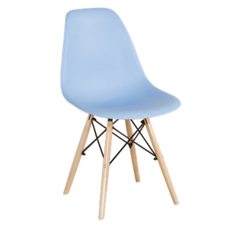 Glam Style Plastic Side Chair Matte Finish Solid Back Dining Chair for Home Use