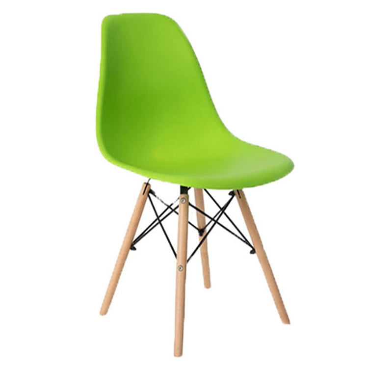 Glam Style Plastic Side Chair Matte Finish Solid Back Dining Chair for Home Use