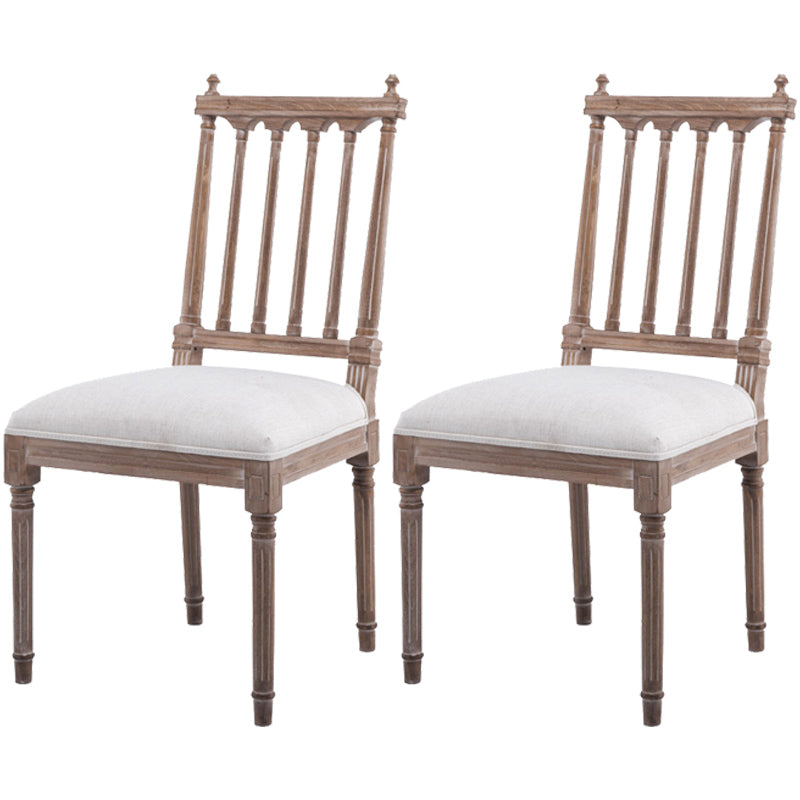 Chaise de salle à manger en tissu de ferme, chaise latérale à dossier à lattes de 40 "H avec base en bois pour restaurant