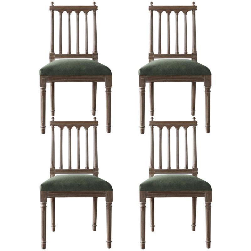 Chaise de salle à manger en tissu de ferme, chaise latérale à dossier à lattes de 40 "H avec base en bois pour restaurant
