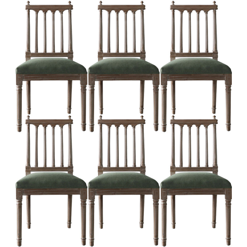 Chaise de salle à manger en tissu de ferme, chaise latérale à dossier à lattes de 40 "H avec base en bois pour restaurant