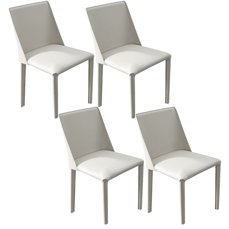 Leather Contemporary Restaurant Side Chair Solid Color Parsons Dining Chair