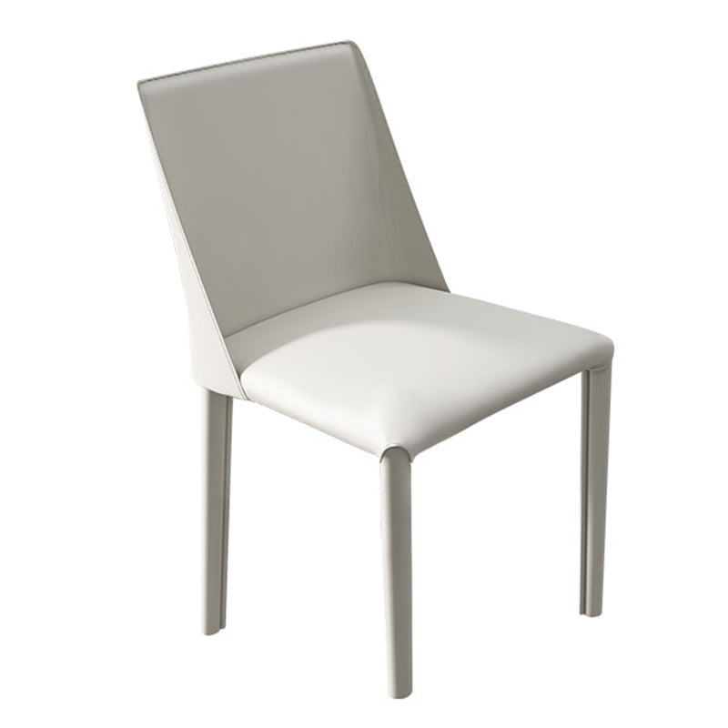 Leather Contemporary Restaurant Side Chair Solid Color Parsons Dining Chair