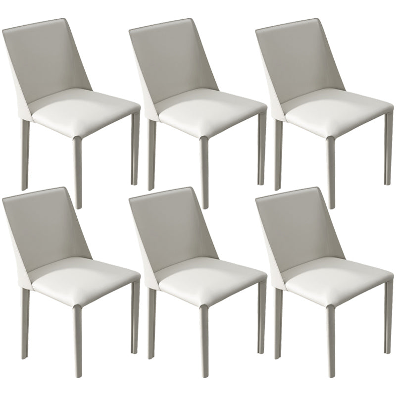 Leather Contemporary Restaurant Side Chair Solid Color Parsons Dining Chair