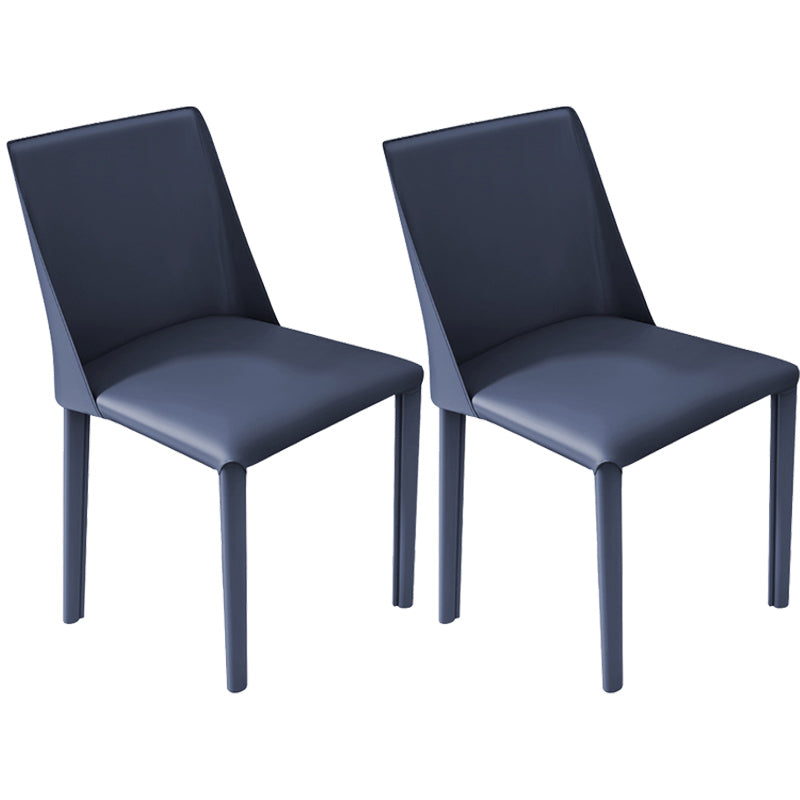 Leather Contemporary Restaurant Side Chair Solid Color Parsons Dining Chair