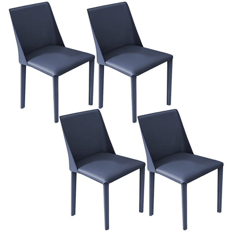 Leather Contemporary Restaurant Side Chair Solid Color Parsons Dining Chair