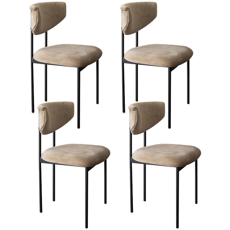 Chaise d'appoint de salle à manger noire de cuisine contemporaine, chaise d'appoint de salle à manger à dossier ouvrant en métal