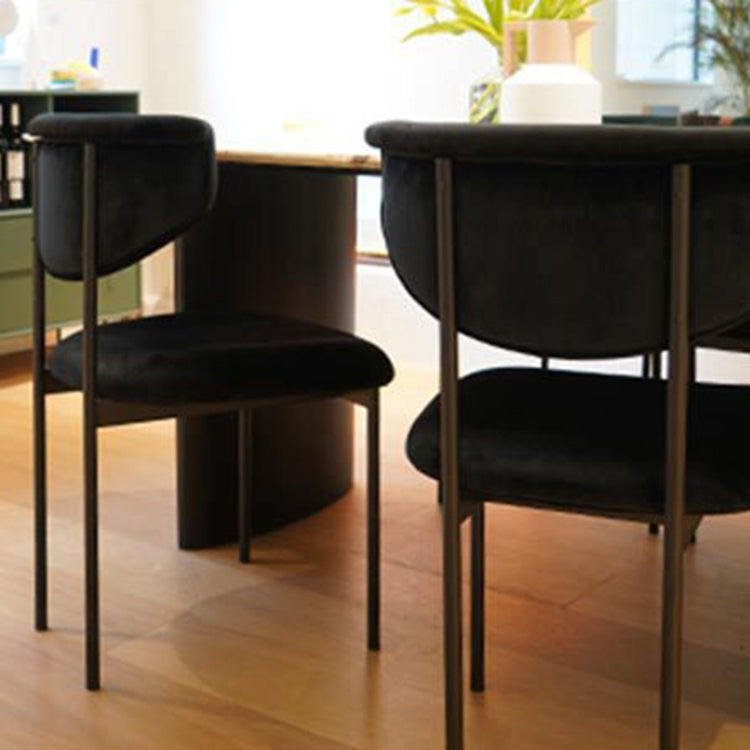 Chaise d'appoint de salle à manger noire de cuisine contemporaine, chaise d'appoint de salle à manger à dossier ouvrant en métal