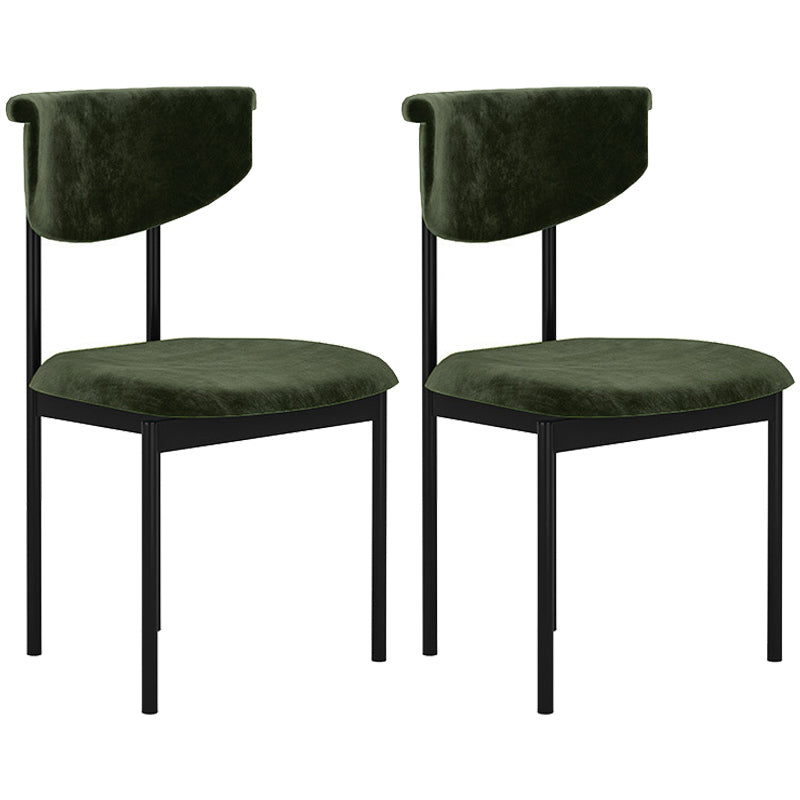 Chaise d'appoint de salle à manger noire de cuisine contemporaine, chaise d'appoint de salle à manger à dossier ouvrant en métal