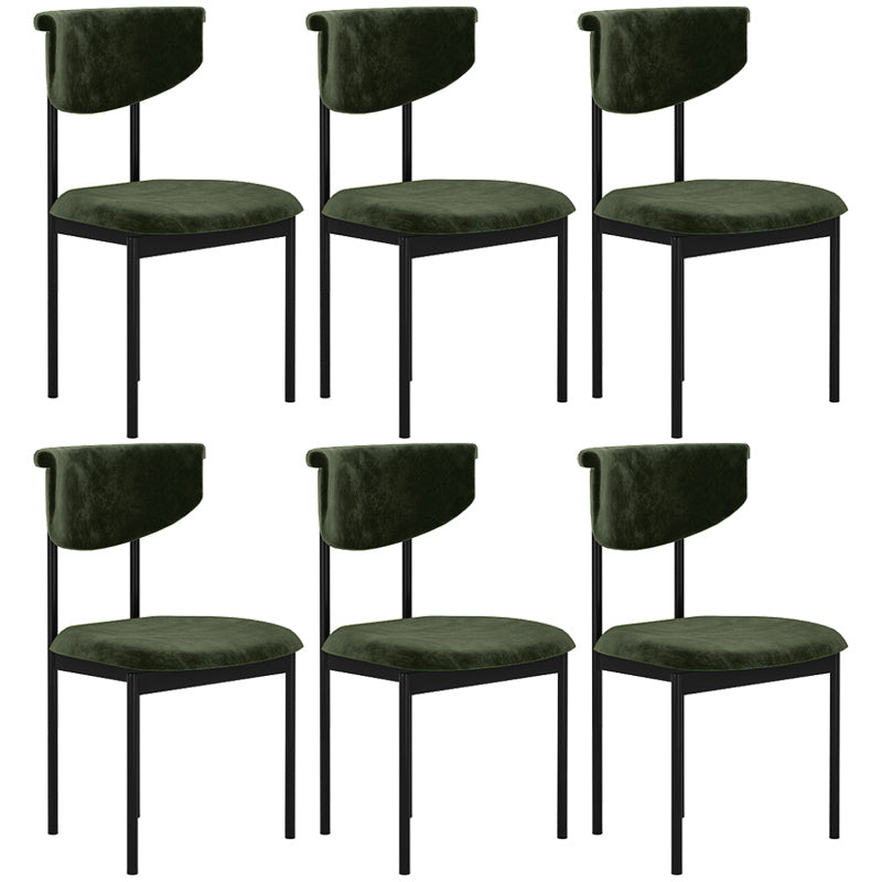 Chaise d'appoint de salle à manger noire de cuisine contemporaine, chaise d'appoint de salle à manger à dossier ouvrant en métal