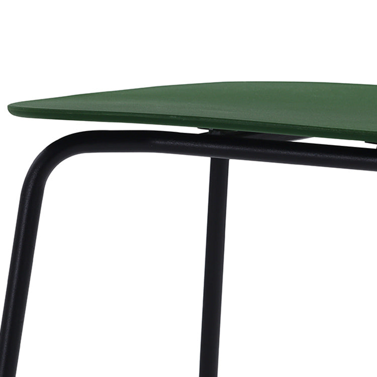 Industrial Dining Armless Chairs Plastic Open Back Side Chair with Metal Legs