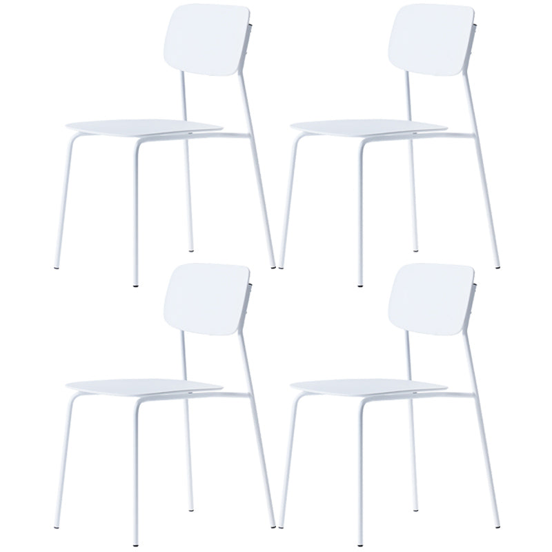 Industrial Dining Armless Chairs Plastic Open Back Side Chair with Metal Legs