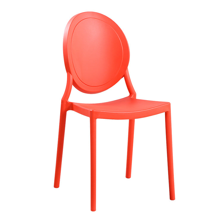 Contemporary Armless Plastic Dining Chairs Open Back Dining Side Chair for Home Use