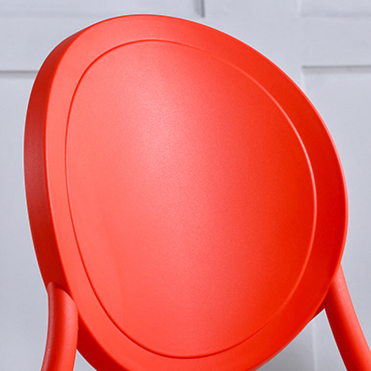 Contemporary Armless Plastic Dining Chairs Open Back Dining Side Chair for Home Use