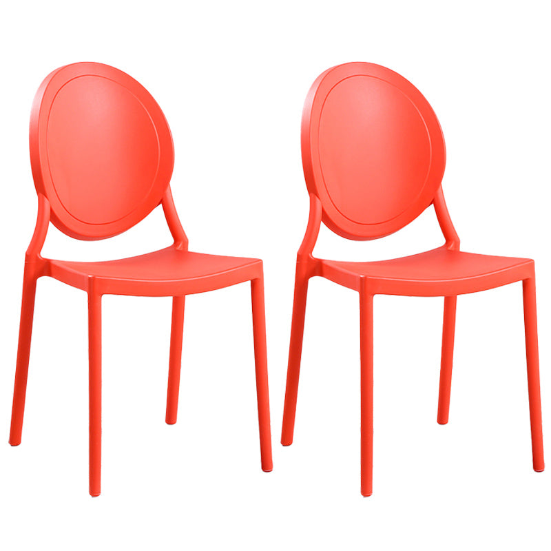Chaises de salle à manger en plastique sans bras contemporaines, chaise latérale de salle à manger à dossier ouvert pour usage domestique