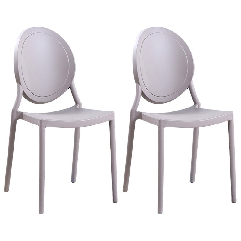 Chaises de salle à manger en plastique sans bras contemporaines, chaise latérale de salle à manger à dossier ouvert pour usage domestique