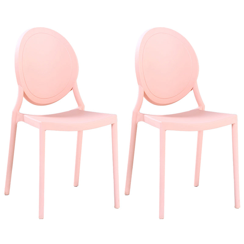 Chaises de salle à manger en plastique sans bras contemporaines, chaise latérale de salle à manger à dossier ouvert pour usage domestique